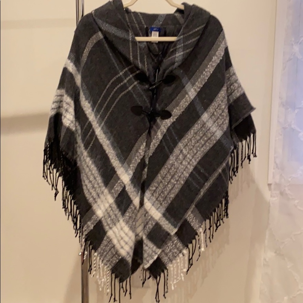 Apt. 9 One Size Plaid Sweater Poncho